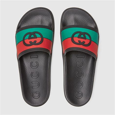 fake gucci slides red green